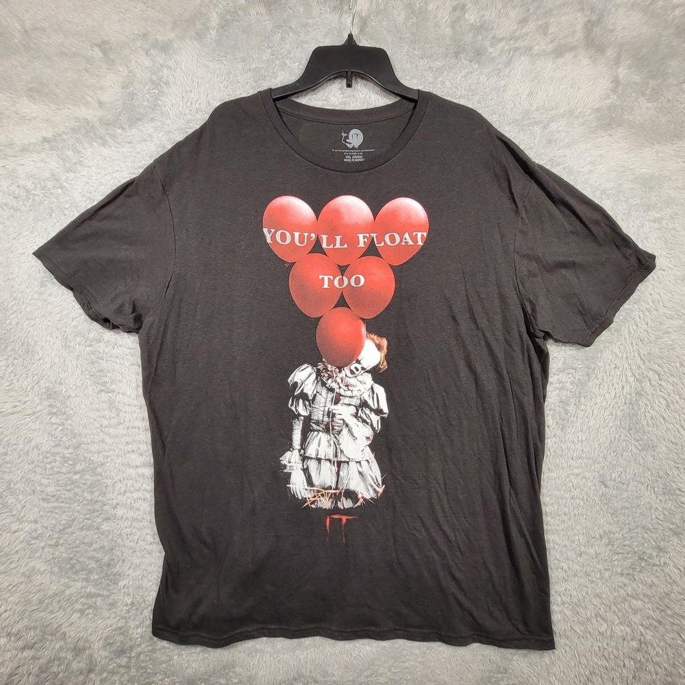 IT Movie You'll Float Too‎ Graphic T-Shirt Mens 2XL Horror Clown Pennywise